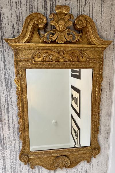 William Kent George I II Carved Giltwood Mirror In the Palladian Manner of William Kent