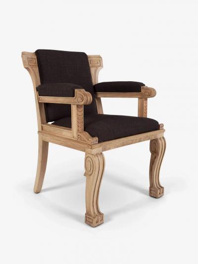 William Kent PAIR OF ENGLISH 1920S BLEACHED WALNUT ARMCHAIRS