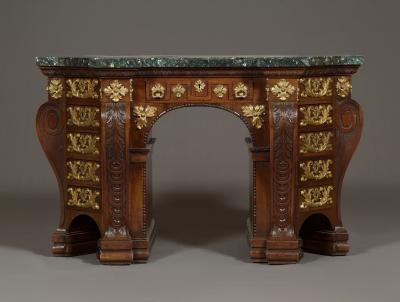 William Kent The Bute Kneehole Table Mahogany and gilt brass mounted kneehole side table
