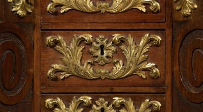 William Kent The Bute Kneehole Table Mahogany and gilt brass mounted kneehole side table
