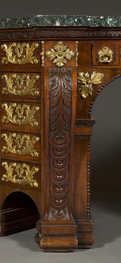 William Kent The Bute Kneehole Table Mahogany and gilt brass mounted kneehole side table