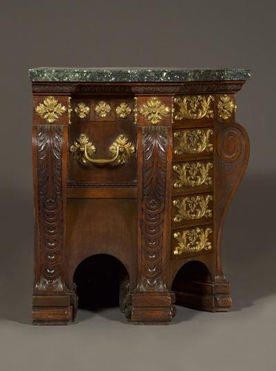 William Kent The Bute Kneehole Table Mahogany and gilt brass mounted kneehole side table