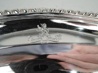 William Kerr Pair of English Victorian Georgian Sterling Silver Serving Trays 1846