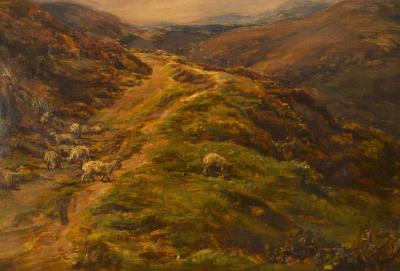 William Linnell English Victorian Landscape of Sheep