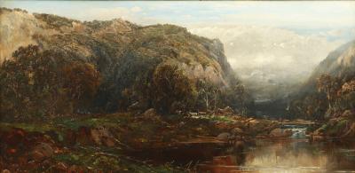 William Louis Sonntag Sr Landscape View of Mountains and Inlet