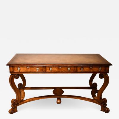 William Mary Style Walnut Writing Library Table