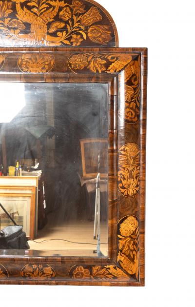 William Mary Walnut And Marquetry Mirror