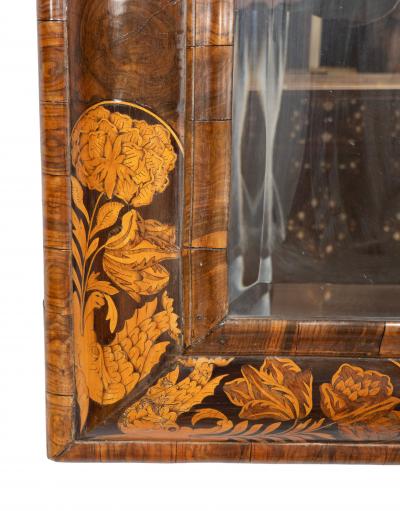 William Mary Walnut And Marquetry Mirror