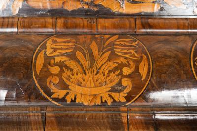 William Mary Walnut And Marquetry Mirror