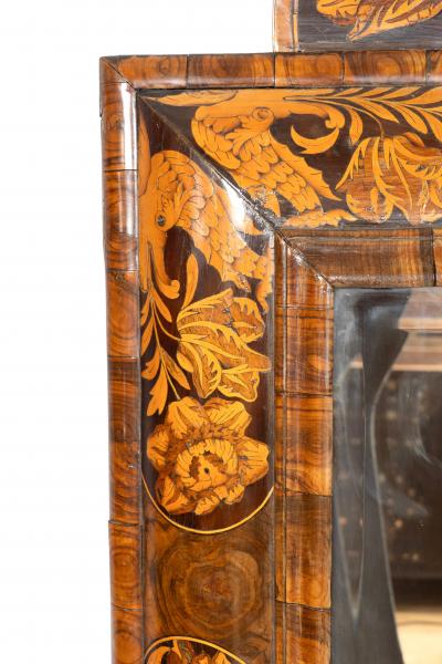 William Mary Walnut And Marquetry Mirror