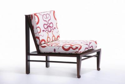 William Pahlmann WILLIAM PAHLMANN THEBES CHAIRS WITH SNAKE FABRIC CIRCA 1964