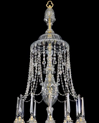 William Parker A HIGHLY IMPORTANT 12 LIGHT ENGLISH CUT GLASS GEORGE III CHANDELIER