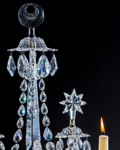 William Parker A PAIR OF GEORGE III CUT GLASS CANDELABRA BY WILLIAM PARKER