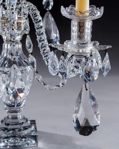 William Parker A PAIR OF GEORGE III CUT GLASS CANDELABRA BY WILLIAM PARKER