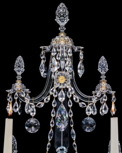 William Parker AN EXCEPTIONAL PAIR OF GEORGE III ORMOLU MOUNTED CUT GLASS WALL LIGHTS