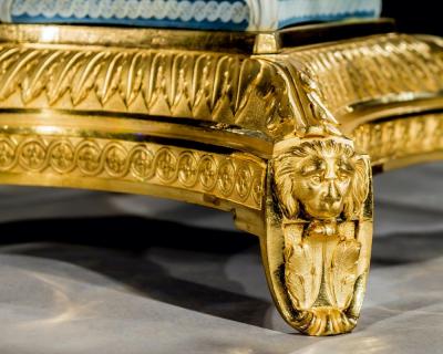 William Parker AN EXCEPTIONAL PAIR OF GEORGE III WEDGWOOD JASPER WARE FIVE LIGHT CANDELABRA