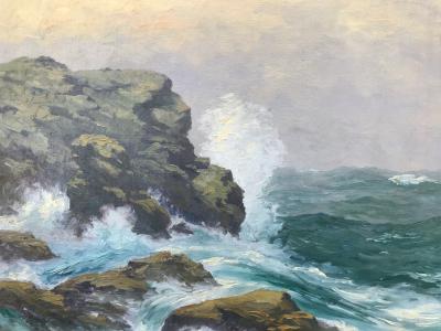 William Reuben Clark Wood Crashing Surf 