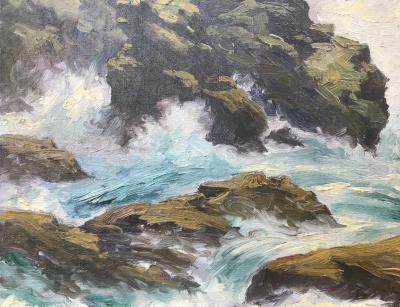 William Reuben Clark Wood Crashing Surf 
