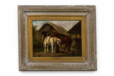 William Shayer Sr William Shayer Oil Of Stable Scene