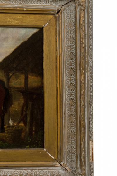 William Shayer Sr William Shayer Oil Of Stable Scene