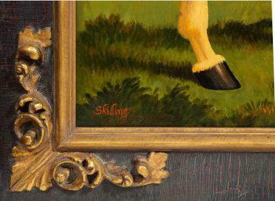 William Skilling William Skilling American British 1862 1964 Giraffe Attendant Oil Painting