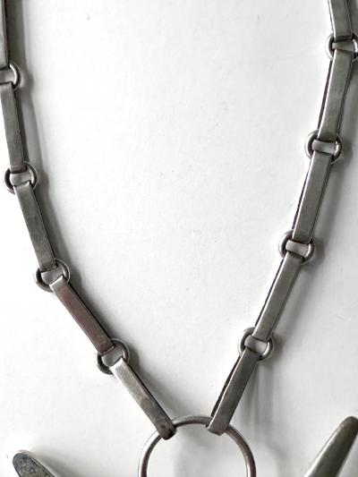 William Spratling Mexican Modern Silver Necklace with Large Hand Pendent William Spratling