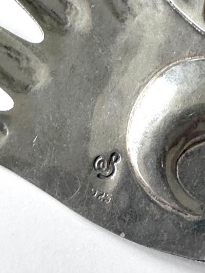 William Spratling Mexican Modern Silver Necklace with Large Hand Pendent William Spratling