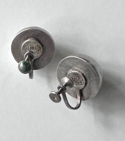 William Spratling Rare Mexican Modern Silver Jewelry Suite Caviar Model William Spratling