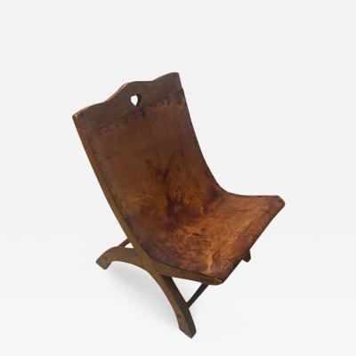 William Spratling WILLIAM SPRATLING LEATHER AND WOOD HEART DESIGN CHAIR