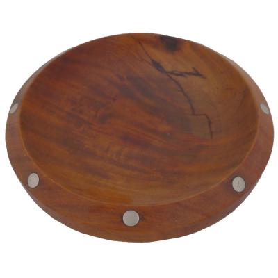 William Spratling William Spratling Inlaid Wood with Silver Dot Bowl