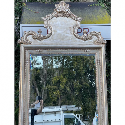 William Switzer 18th C Style Charles Pollock for William Switzer Silver Giltwood Mirror