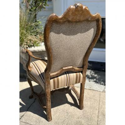William Switzer Charles Pollock for William Switzer Dining Armchair W Scalamandre Stripe