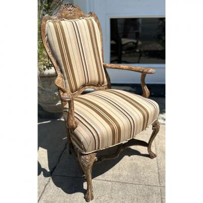 William Switzer Charles Pollock for William Switzer Dining Armchair W Scalamandre Stripe