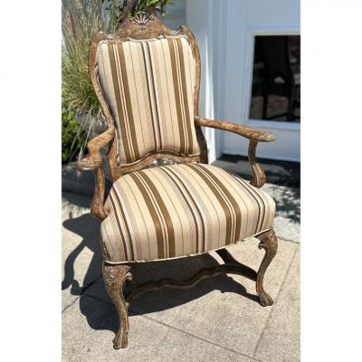 William Switzer Charles Pollock for William Switzer Dining Armchair W Scalamandre Stripe