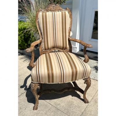 William Switzer Charles Pollock for William Switzer Dining Armchair W Scalamandre Stripe