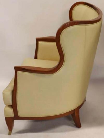 William Switzer Lucien Rollin Collection for William Switzer Leather Wingback Armchair