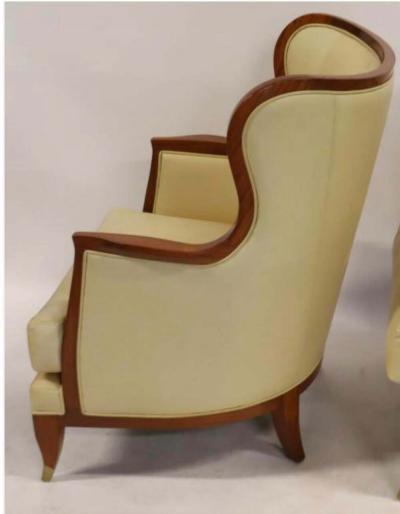 William Switzer Lucien Rollin Collection for William Switzer Leather Wingback Armchair