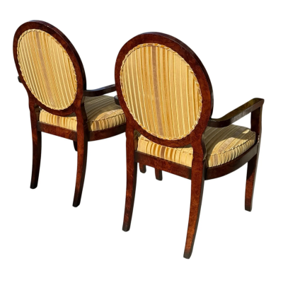 William Switzer Pair of William Switzer Chairs With New Nancy Corzine Silk Velvet Strip