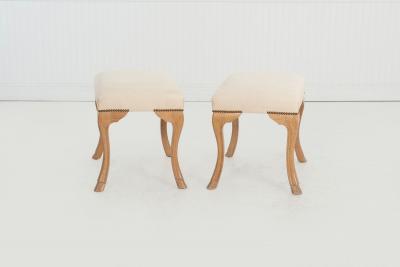 William Switzer Pair of William Switzer Stools circa 1985 Maple Hoof Foot Bases