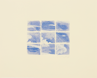 William Tillyer The Flatford Chart Etchings 1 Cobalt Sky