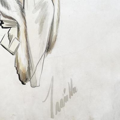 William Travilla Original Marilyn Monroe Costume Sketch by Travilla