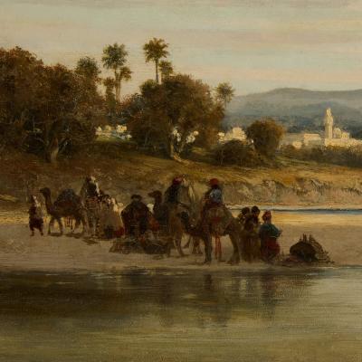William Wyld Orientalist Oil Painting Crossing the River by William Wyld