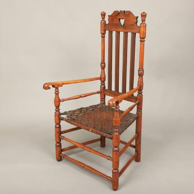 William and Mary Heart and Crown Banister Back Armchair