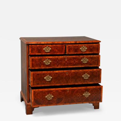 William and Mary Inlaid Olivewood Chest of Drawers