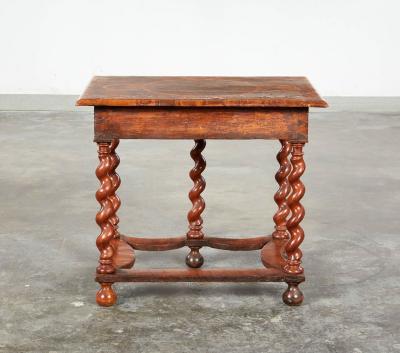William and Mary Oyster Veneered Barley Twist Table