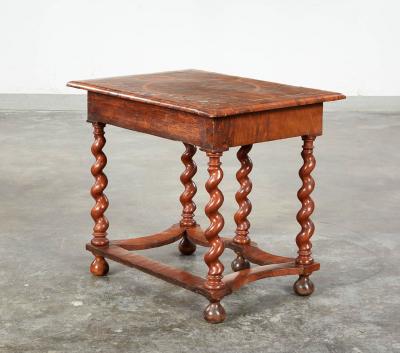 William and Mary Oyster Veneered Barley Twist Table