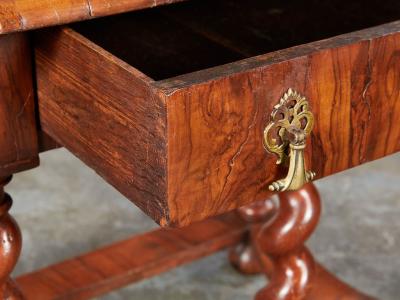 William and Mary Oyster Veneered Barley Twist Table