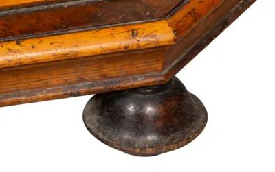 William and Mary Style Yew Wood and Maple Candlestand