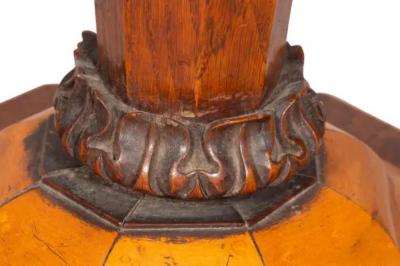 William and Mary Style Yew Wood and Maple Candlestand