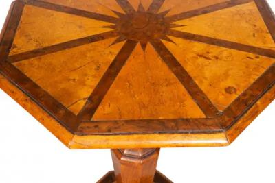 William and Mary Style Yew Wood and Maple Candlestand